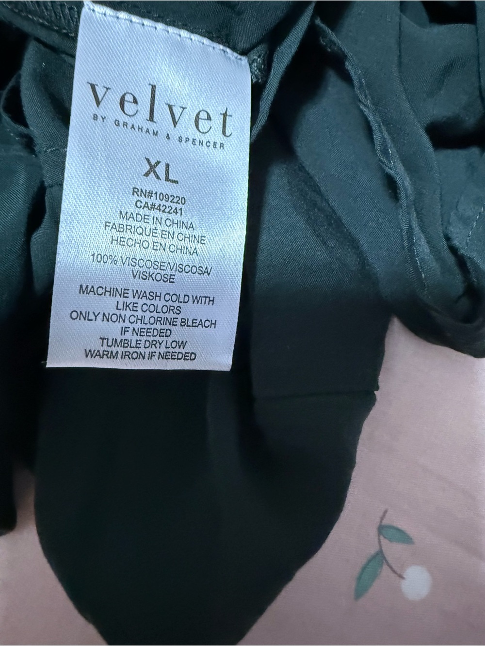 Velvet by Graham & Spencer Dark Teal Long-Sleeve Peasant Top - Picture 6 of 6